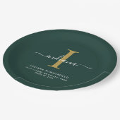 Modern Monogram Graduation 2026 Party Minimalist ペーパープレート (アングル)