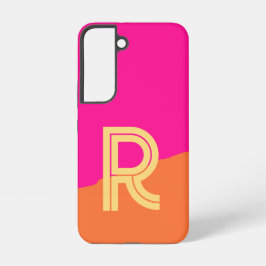 Modern Monogram Hot Pink Orange Samsung Galaxy S22ケース