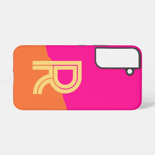 Modern Monogram Hot Pink Orange Samsung Galaxyケース (裏面横)