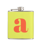 Modern Monogram Initial Letter Chartreuse Wedding フラスク (正面)