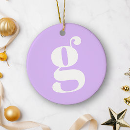Modern Monogram Initial Letter Pastel Lavender セラミックオーナメント