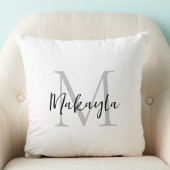 Modern Monogram Initial Letter Script Name  クッション