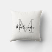 Modern Monogram Initial Letter Script Name  クッション (裏面)