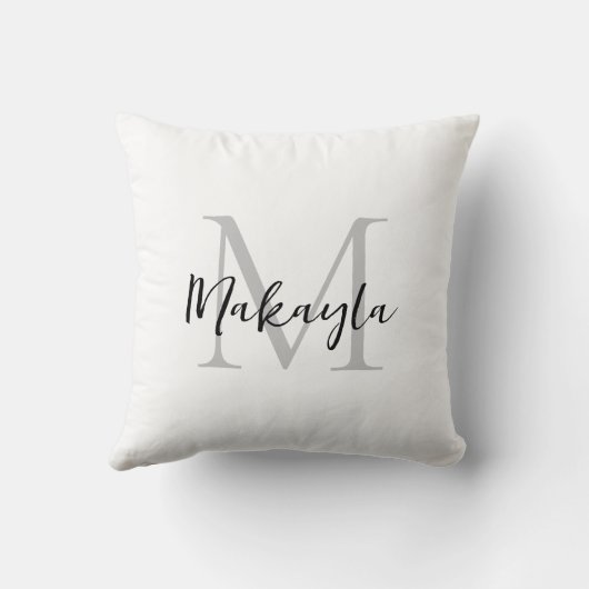 Modern Monogram Initial Letter Script Name  クッション (裏面)