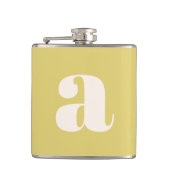 Modern Monogram Initial Letter Soft Yellow Wedding フラスク (正面)