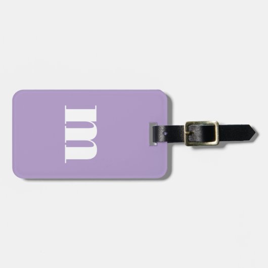 Modern Monogram Initial Lilac Pastel ラゲッジタグ (正面横)