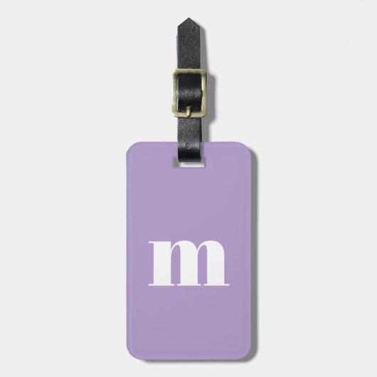 Modern Monogram Initial Lilac Pastel ラゲッジタグ (正面縦)