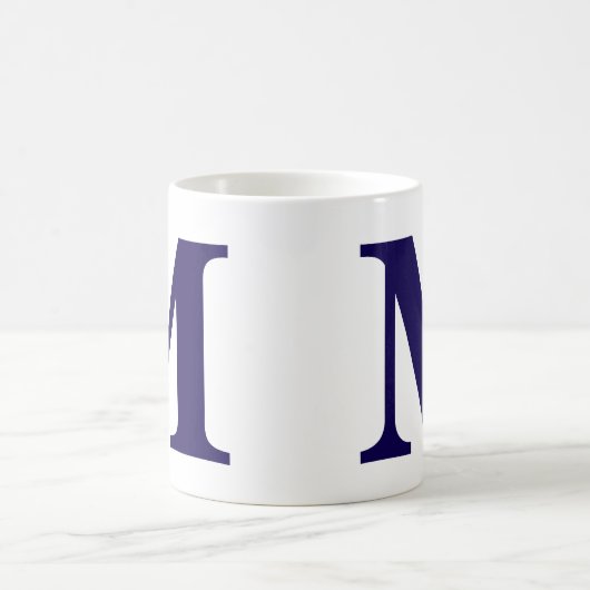 Modern Monogram Initial Modern Blue Coffee Mug コーヒーマグカップ (中央)