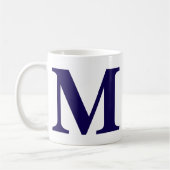 Modern Monogram Initial Modern Blue Coffee Mug コーヒーマグカップ (左)