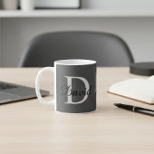 Modern Monogram Initial & Name Mug | Elegant Scrip コーヒーマグカップ