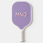 Modern Monogram Initials Drop Shadow Pastel Lilac ピックルボールラケット (正面)