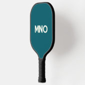 Modern Monogram Initials Drop Shadow Teal Green ピックルボールラケット (左)