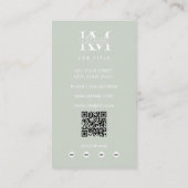 Modern Monogram Initials Professional Sage Green 名刺 (裏面)