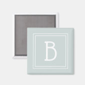 Modern Monogram Letter Initial Template Chic Green マグネット (正面/裏面)