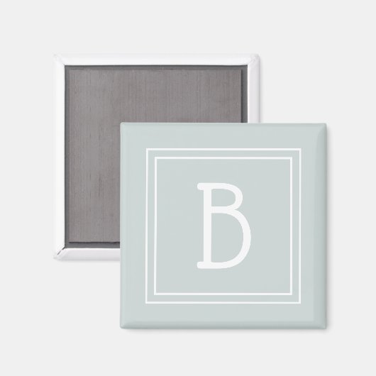 Modern Monogram Letter Initial Template Chic Green マグネット (正面/裏面)