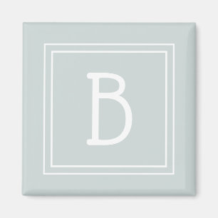 Modern Monogram Letter Initial Template Chic Green マグネット