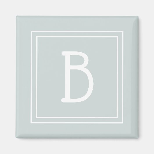 Modern Monogram Letter Initial Template Chic Green マグネット (正面)