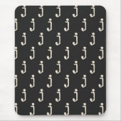 Modern Monogram Letter Typewriter Typography Black マウスパッド (正面)