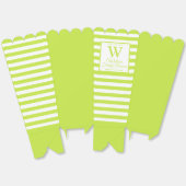 Modern Monogram Light Green Stripes Family Reunion フェイバーボックス (見開き)