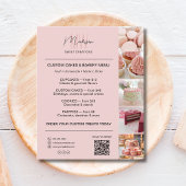 Modern Monogram Logo Bakery Menu QR Code チラシ