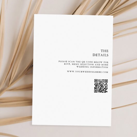 Modern Monogram Minimalist All in One Wedding 招待状