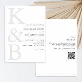 Modern Monogram Minimalist All in One Wedding 招待状