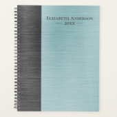 Modern Monogram Name Brushed Metal Daily Planner プランナー手帳 (正面)