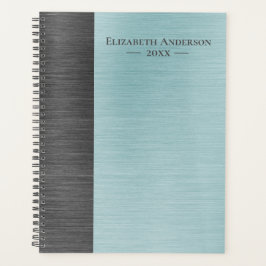 Modern Monogram Name Brushed Metal Daily Planner プランナー手帳