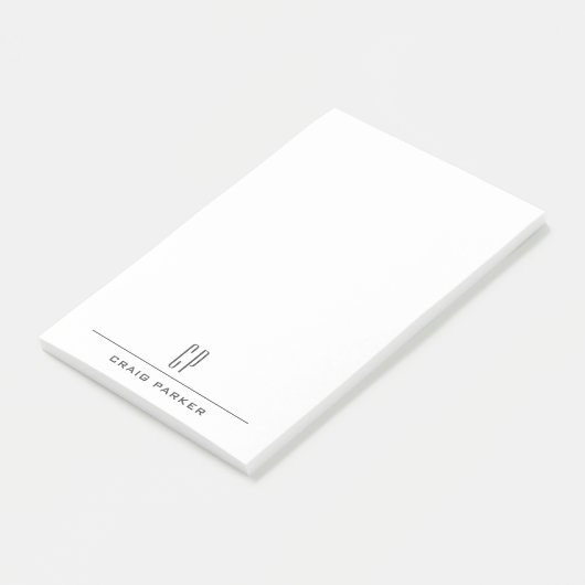 Modern Monogram Name Professional Plain Minimalist ポストイット (アングル)