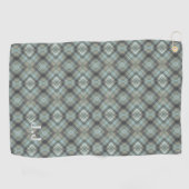 Modern Monogram Pastel Green Pattern ゴルフタオル (横)