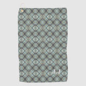 Modern Monogram Pastel Green Pattern ゴルフタオル (正面)