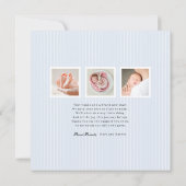 Modern Monogram Photo Birth Announcement 招待状 (裏面)