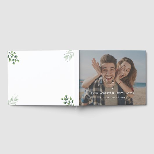 Modern Monogram Photo Guest Book ゲストブック (全面)