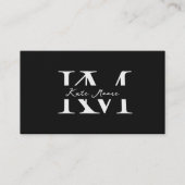 Modern Monogram Professional Black Marketing 名刺 (正面)
