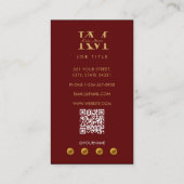 Modern Monogram Professional Red Gold Marketing 名刺 (裏面)