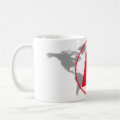 Modern Monogram Red Initial Letter World Map コーヒーマグカップ (左)