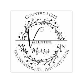 Modern Monogram Return Address Self-inking Stamp セルフインキングスタンプ