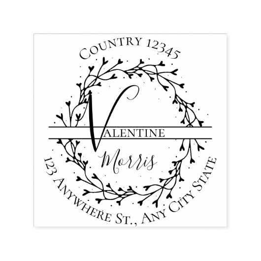 Modern Monogram Return Address Self-inking Stamp セルフインキングスタンプ (デザイン)