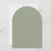 Modern Monogram Script Sage Green Arch Wedding 招待状 (裏面)
