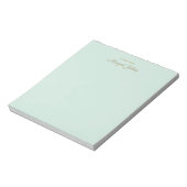 Modern Monogram Simple Stylish Mint Green & Gold ノートパッド (回転)
