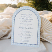 Modern Monogram Something Blue Cane Bridal Shower 招待状