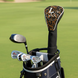 Modern Monogram Tortoise Shell Print ゴルフヘッドカバー