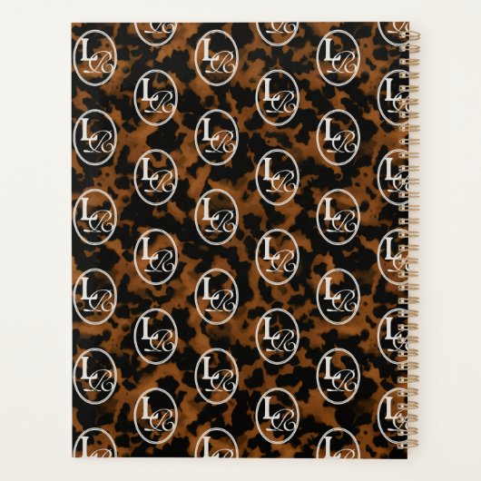 Modern Monogram Tortoise Shell Print プランナー手帳 (裏面)