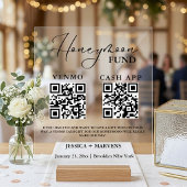 Modern Monogram  wedding honeymoon fund QR code  アクリルサイン