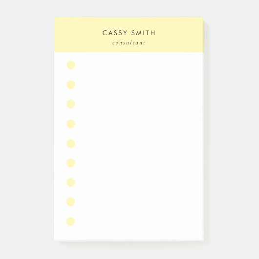 Modern Monogram & White Yellow  Daily  ポストイット (正面)