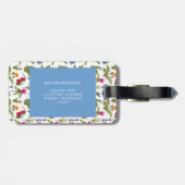 Modern Monogram Wildflower Pattern Stylish  ラゲッジタグ (裏面横)