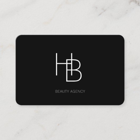 Modern, Monogramm, schwarz Visitenkarte 名刺 (正面)