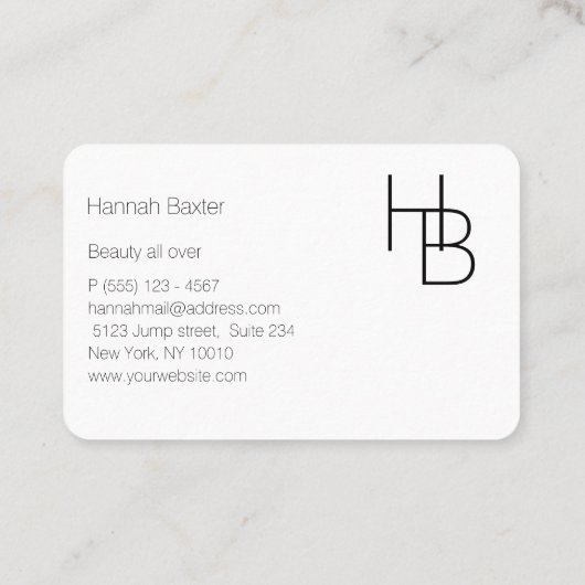 Modern, Monogramm, schwarz Visitenkarte 名刺 (裏面)