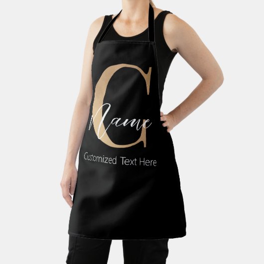 Modern Monogrammed Initial C & Name Personalized エプロン (インサイチュ)