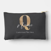 Modern Monogrammed Initial Q & Name Personalized アクセサリーポーチ (裏面)